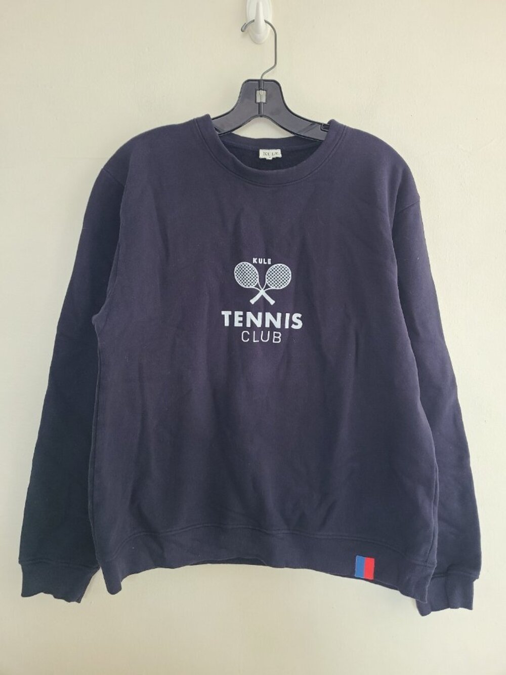 KULE Tennis Club Crewneck Sweatshirt Navy Blue Size M